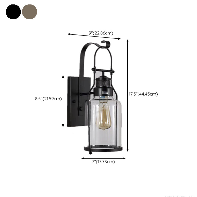 Cylinder Shape Wall Lamp Industrial Style Metal 1 Light Wall Sconce for Living Room