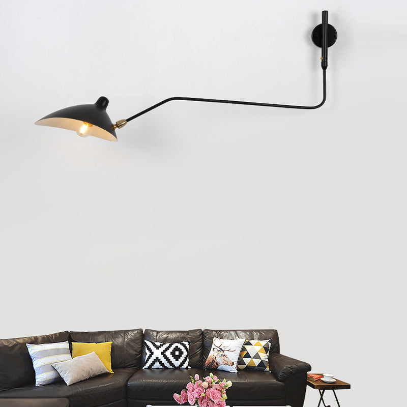 Industrial Style Wall Sconce Iron 1 Light Sconces in Black for Bedroom