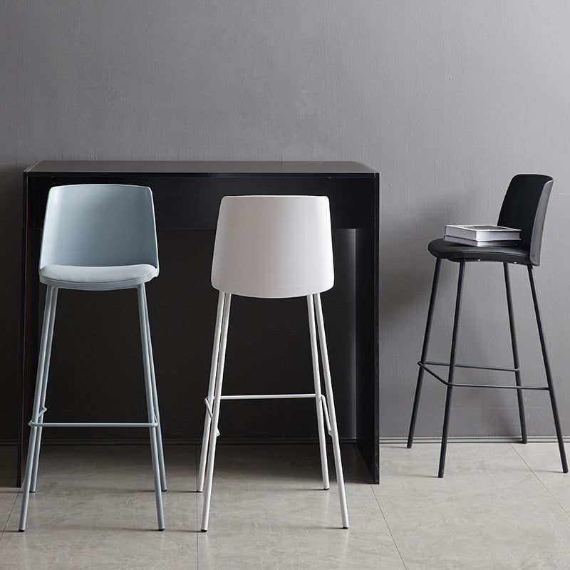 Modern Style PU Leather Bar-stool Square Seat Counter Bar Stool with Metal Legs