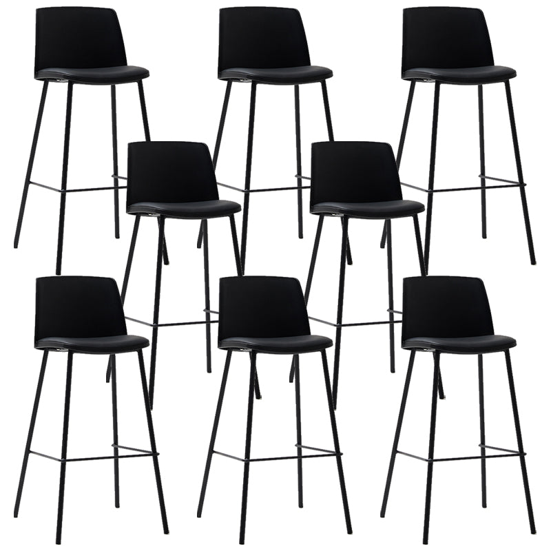 Modern Style PU Leather Bar-stool Square Seat Counter Bar Stool with Metal Legs