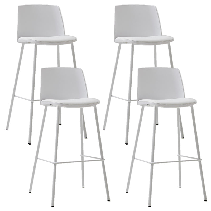 Modern Style PU Leather Bar-stool Square Seat Counter Bar Stool with Metal Legs