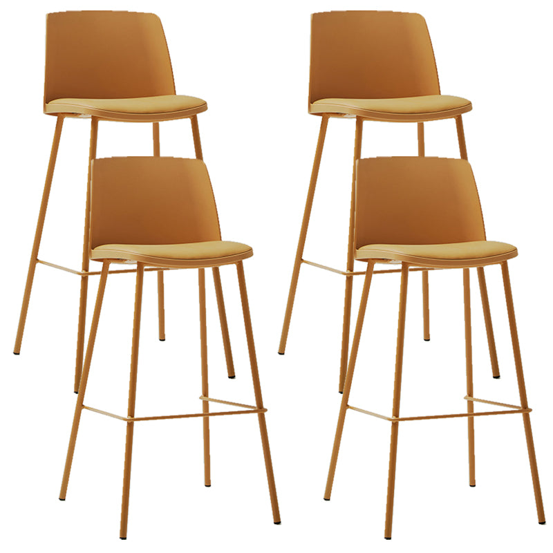 Modern Style PU Leather Bar-stool Square Seat Counter Bar Stool with Metal Legs