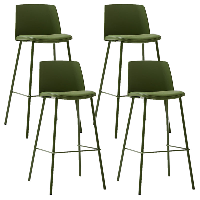 Modern Style PU Leather Bar-stool Square Seat Counter Bar Stool with Metal Legs