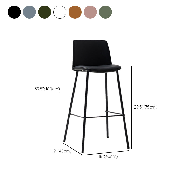 Modern Style PU Leather Bar-stool Square Seat Counter Bar Stool with Metal Legs