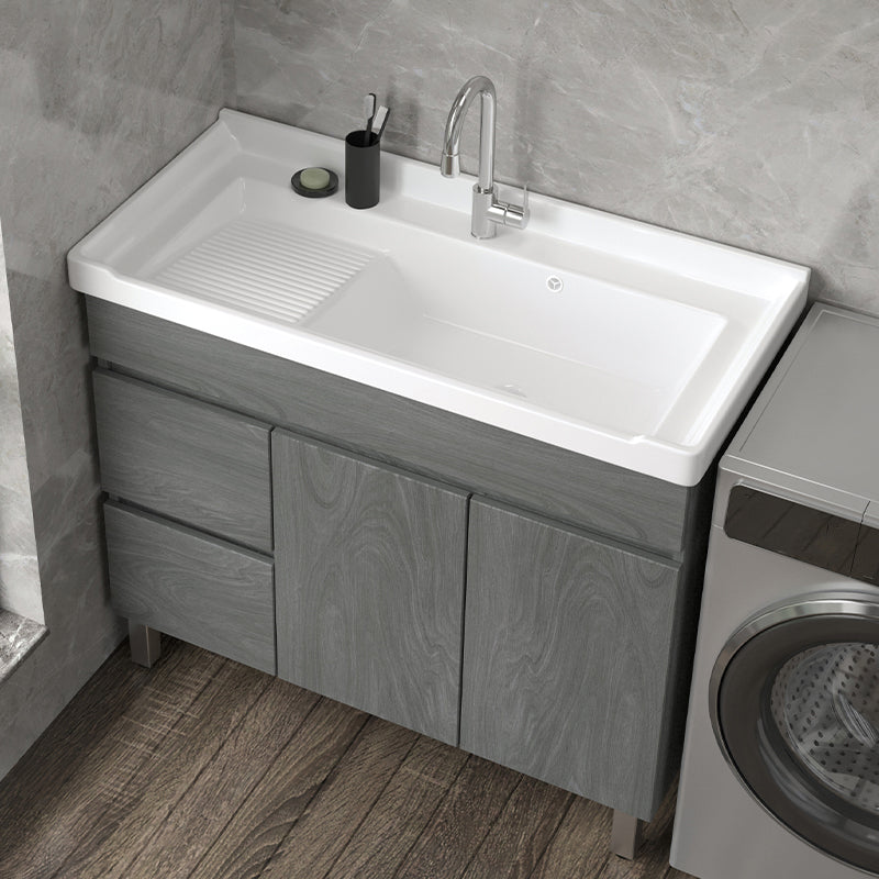 Ceramic Bathroom Vanity Cabinet Modern 32.6" H Bathroom Vanity Set for Balcony