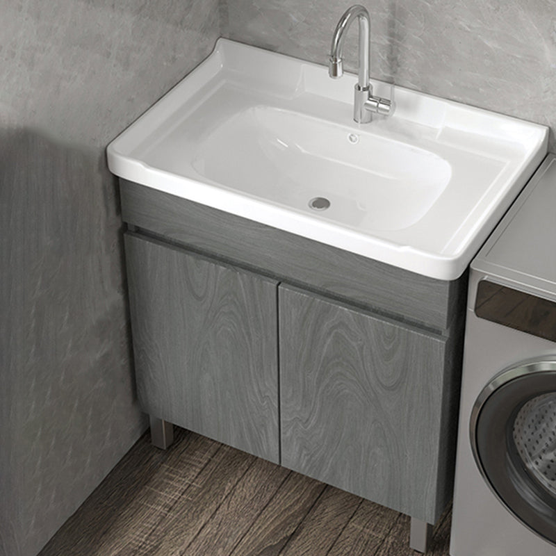 Ceramic Bathroom Vanity Cabinet Modern 32.6" H Bathroom Vanity Set for Balcony