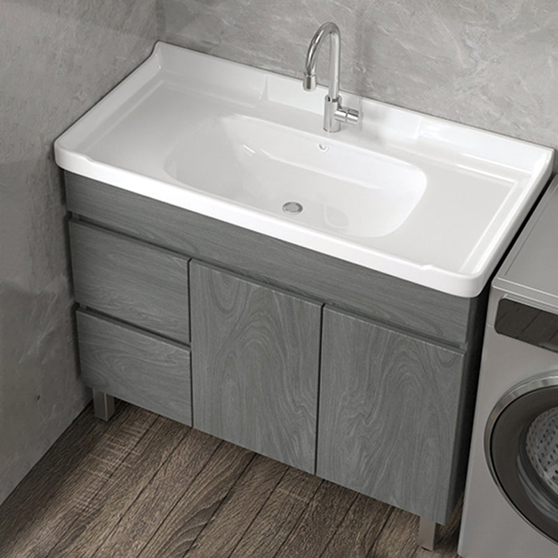 Ceramic Bathroom Vanity Cabinet Modern 32.6" H Bathroom Vanity Set for Balcony