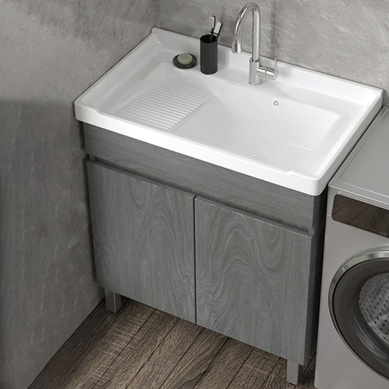 Ceramic Bathroom Vanity Cabinet Modern 32.6" H Bathroom Vanity Set for Balcony