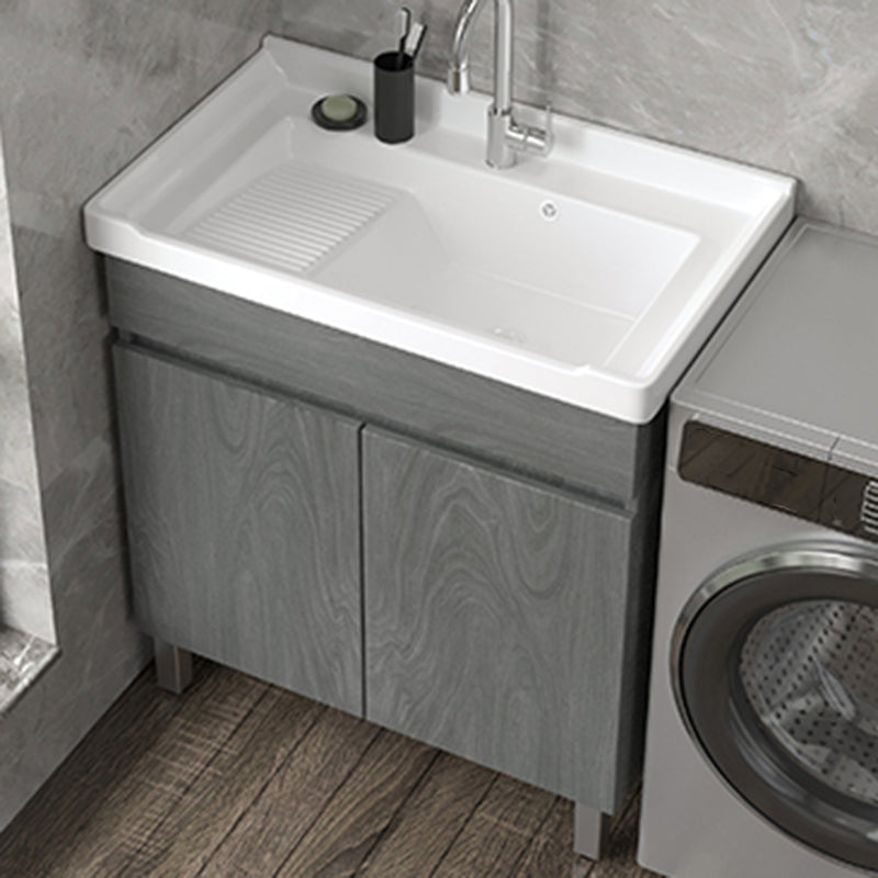 Ceramic Bathroom Vanity Cabinet Modern 32.6" H Bathroom Vanity Set for Balcony