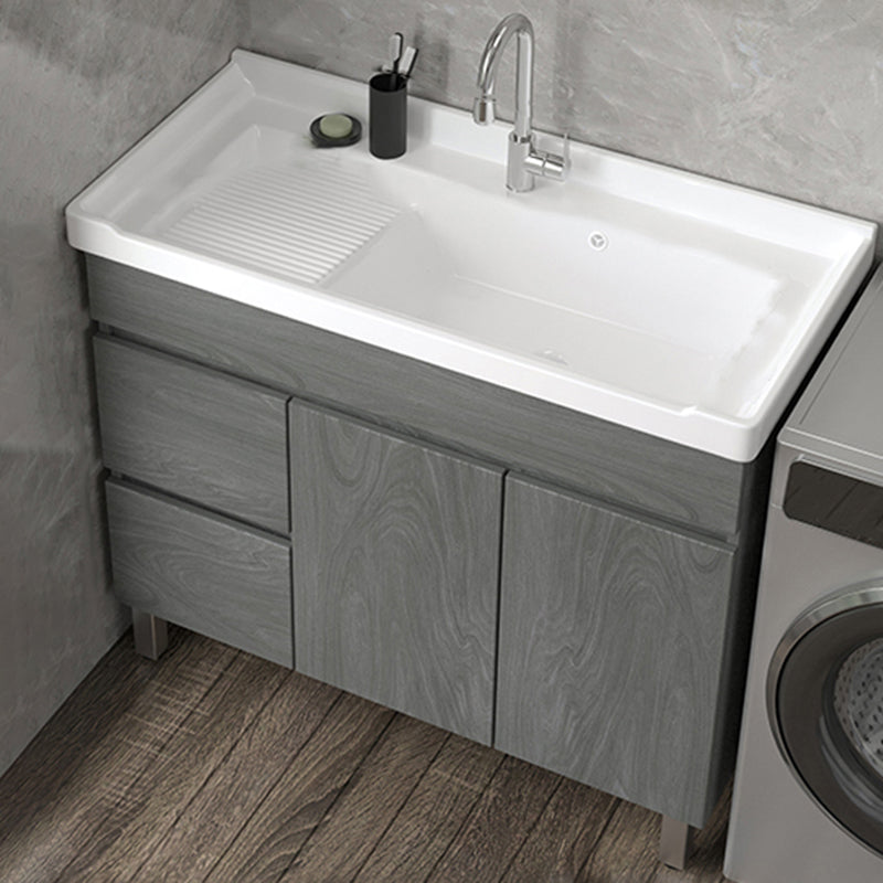 Ceramic Bathroom Vanity Cabinet Modern 32.6" H Bathroom Vanity Set for Balcony