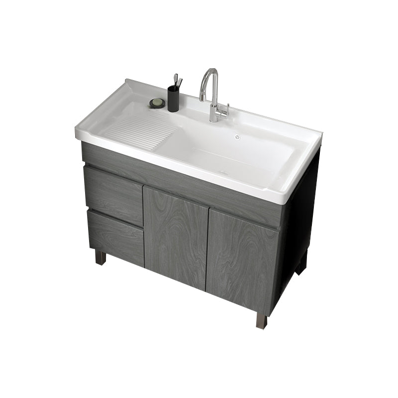 Ceramic Bathroom Vanity Cabinet Modern 32.6" H Bathroom Vanity Set for Balcony