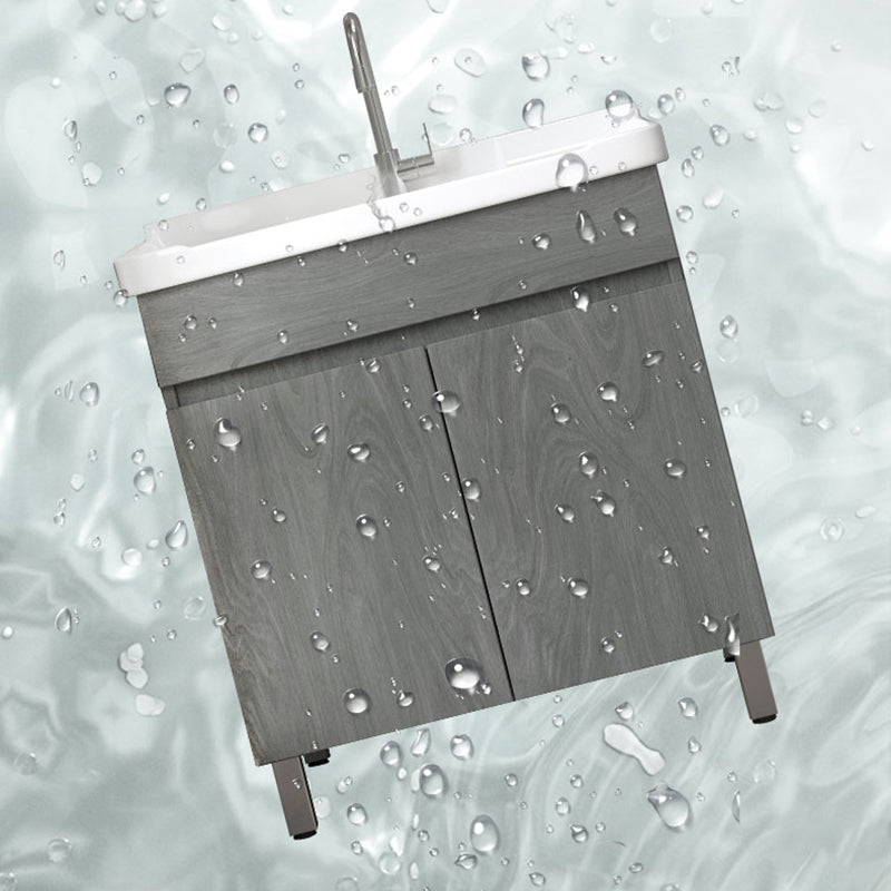 Ceramic Bathroom Vanity Cabinet Modern 32.6" H Bathroom Vanity Set for Balcony