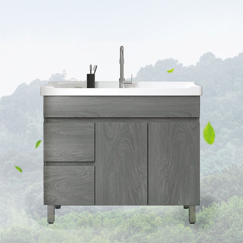 Ceramic Bathroom Vanity Cabinet Modern 32.6" H Bathroom Vanity Set for Balcony