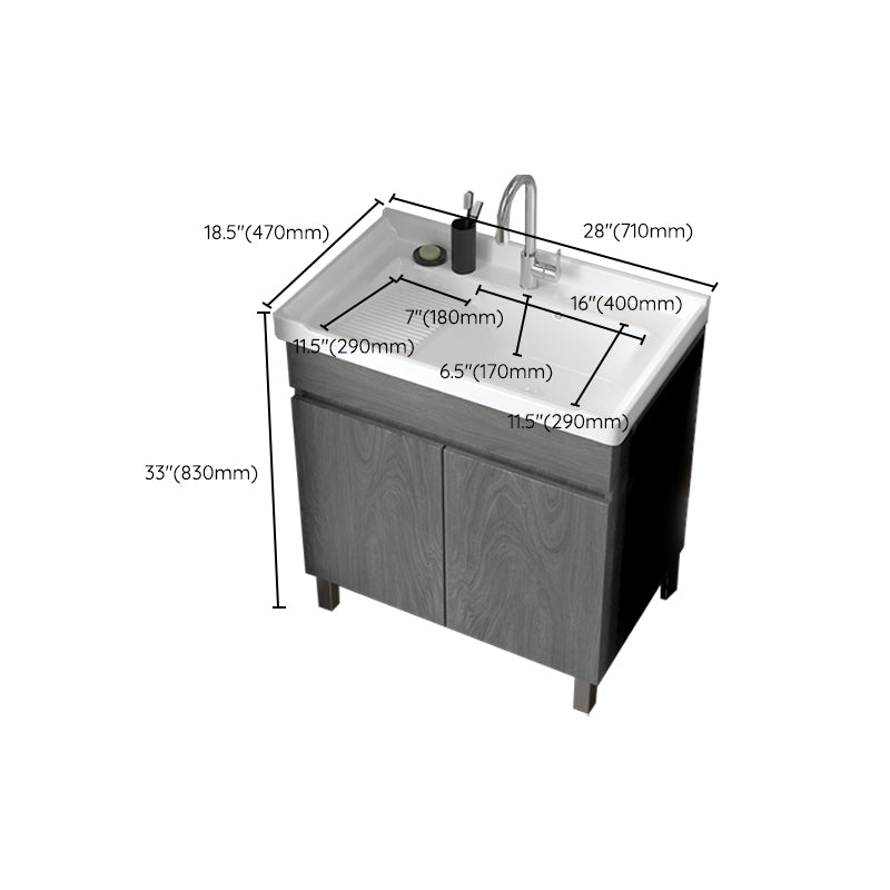 Ceramic Bathroom Vanity Cabinet Modern 32.6" H Bathroom Vanity Set for Balcony