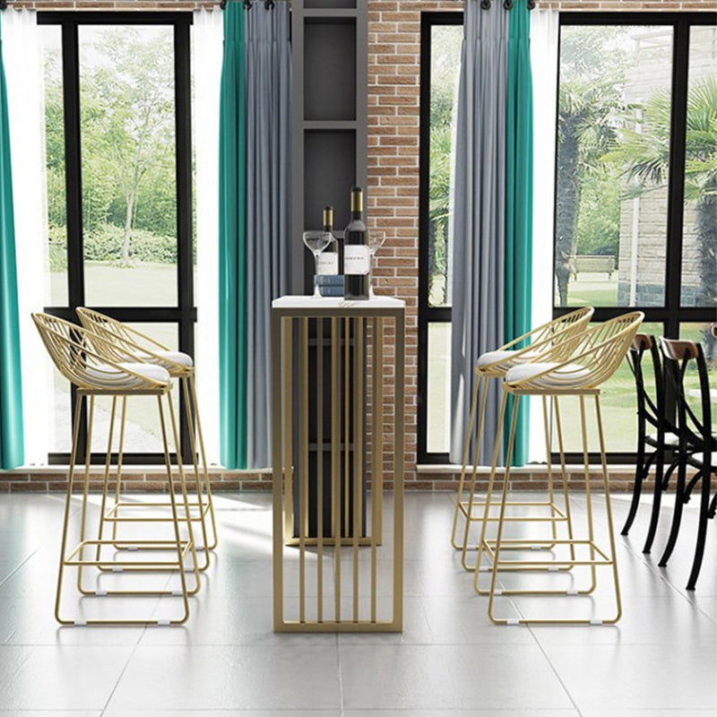 Industrial Bar Table Rectangle Sled Base Bar Height Pub Table for Home