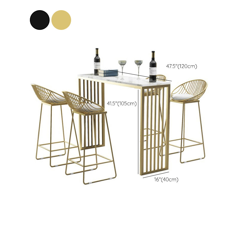 Industrial Bar Table Rectangle Sled Base Bar Height Pub Table for Home