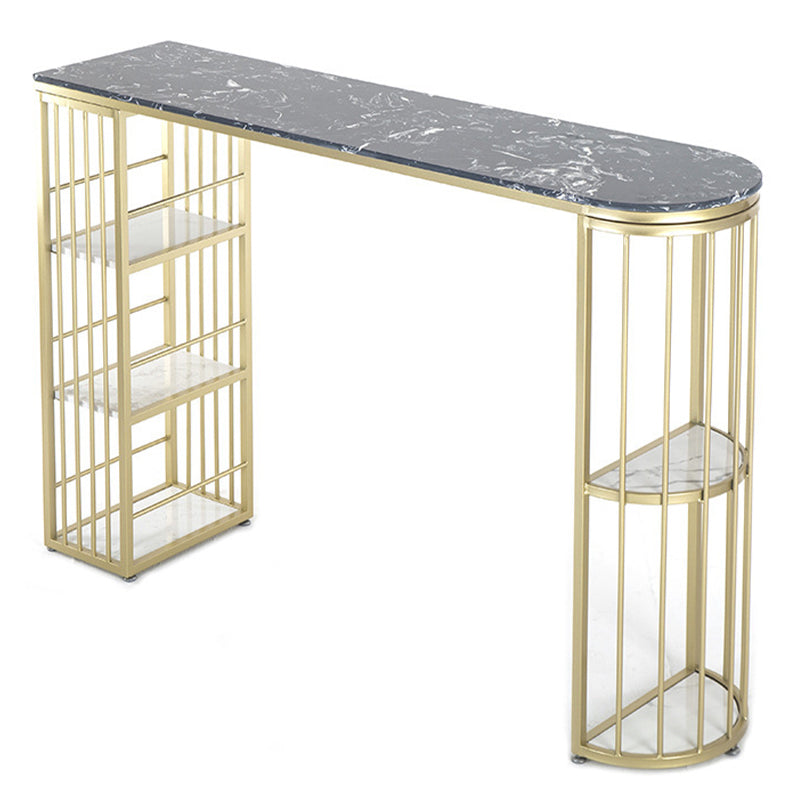 Glam Pub Height Dining Table Stone Top Pub Table for Dining Room