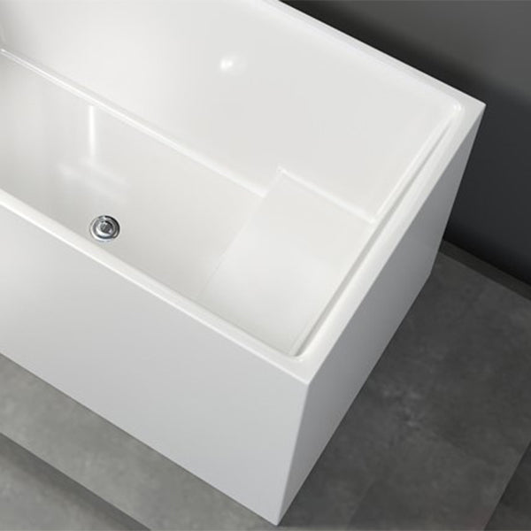 Contemporary Soaking Freestanding Bathtub Acrylic Rectangular with Center Drain