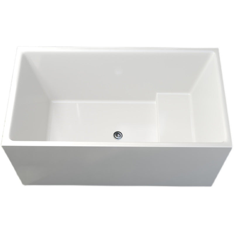 Contemporary Soaking Freestanding Bathtub Acrylic Rectangular with Center Drain