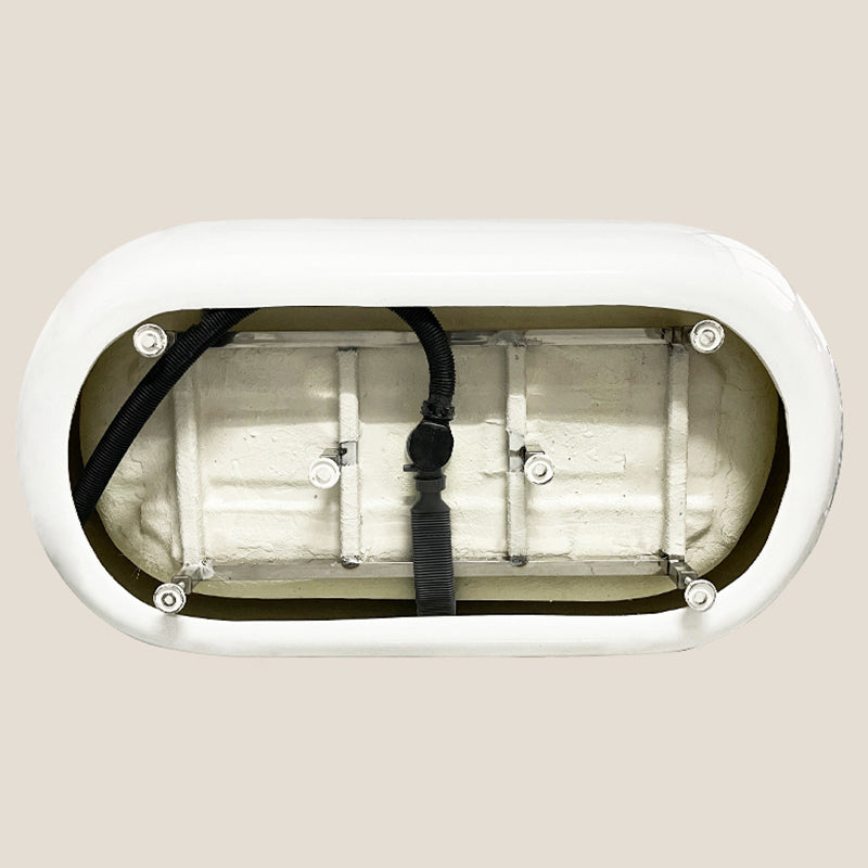 Modern Acrylic-Fiberglass Oval Bathtub Freestanding Soaking Bathtub with Center Drain