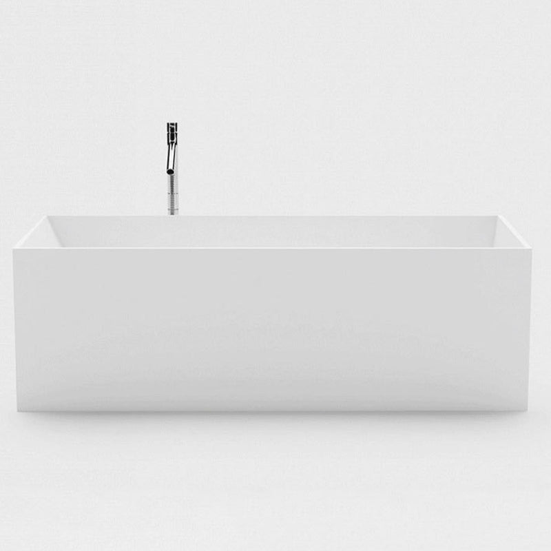Modern Freestanding Bathtub Stone Rectangle White Soaking Bath Tub