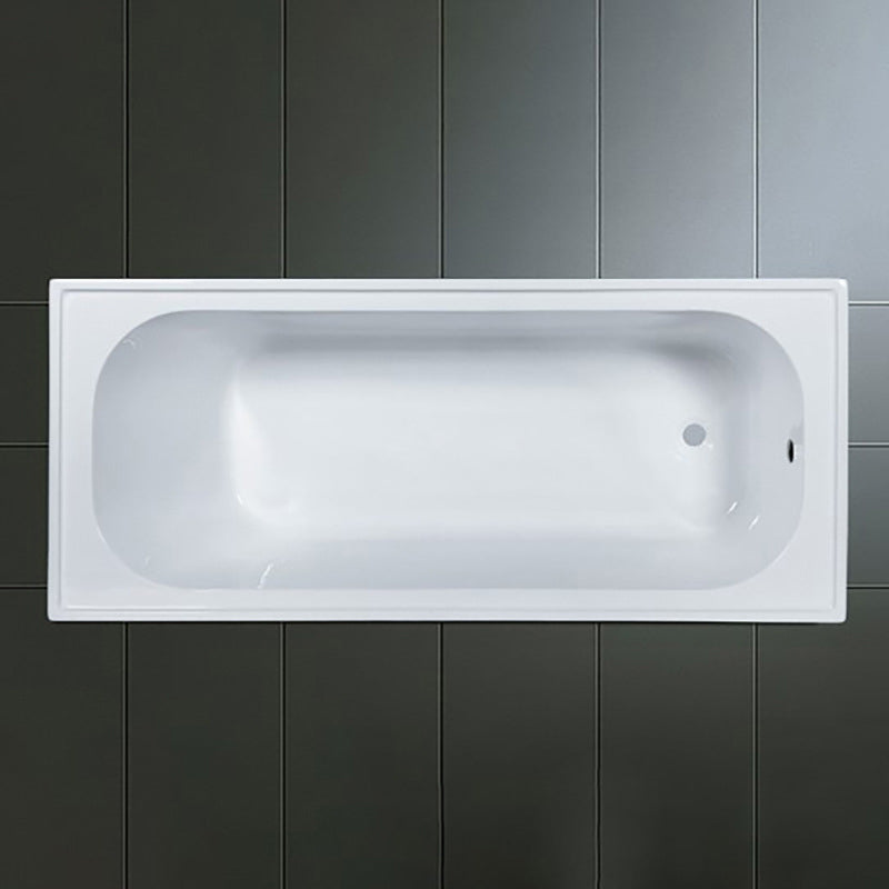 Modern Drop-in Acrylic Bathtub Internal Drain White Soaking Tub