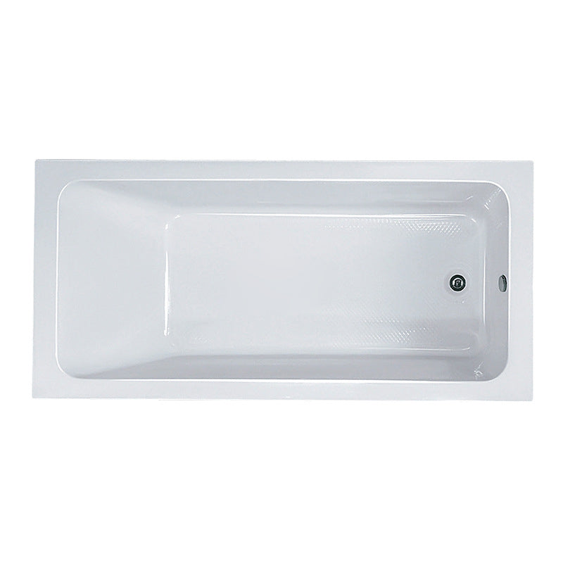 Modern Drop-in Acrylic Bathtub Internal Drain White Soaking Tub