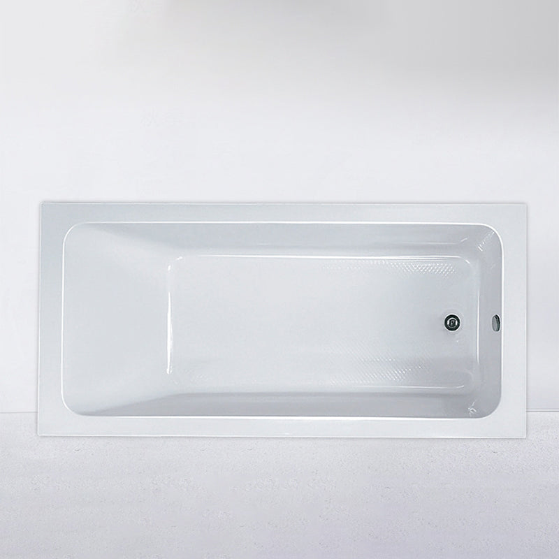Modern Drop-in Acrylic Bathtub Internal Drain White Soaking Tub