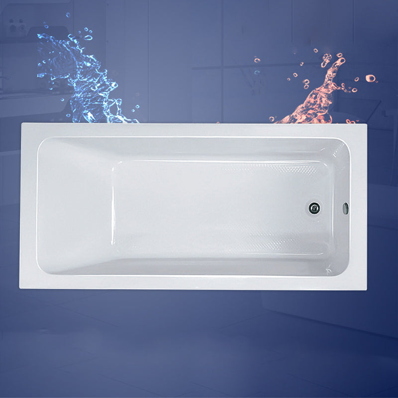 Modern Drop-in Acrylic Bathtub Internal Drain White Soaking Tub