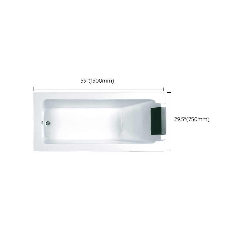 Modern Drop-in Acrylic Bathtub Internal Drain White Soaking Tub
