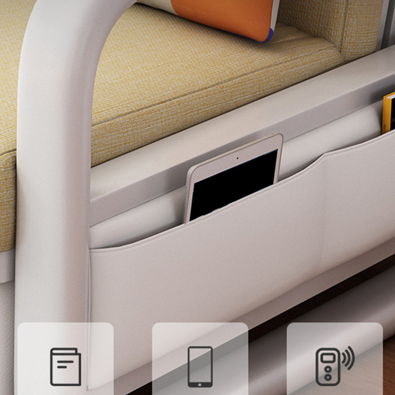 33.46" Wide Linen Sofa Bed Square Arm Sleeper Sofa Convertible Sofa