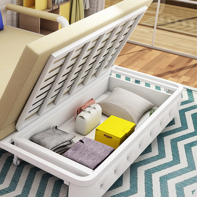 33.46" Wide Linen Sofa Bed Square Arm Sleeper Sofa Convertible Sofa