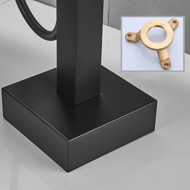 Modern High Arc Faucet Brass Floor Mounted Free Standing Tub Filler Faucet