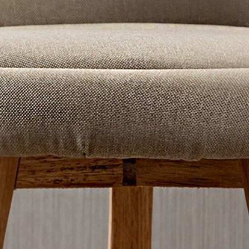 Nordic Armless Backrest Counter Stool Rubber Wood Bar Stool with Pedal