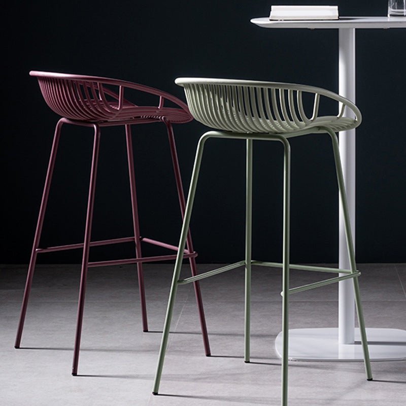 Contemporary Metal Bar Stool Plastic Counter Stools for Home Use