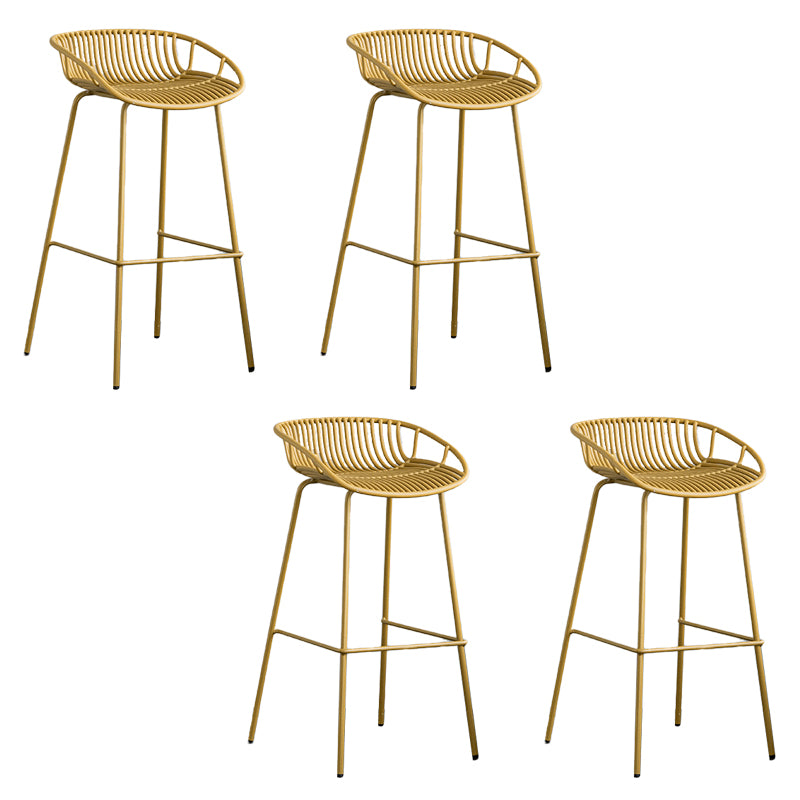 Contemporary Metal Bar Stool Plastic Counter Stools for Home Use
