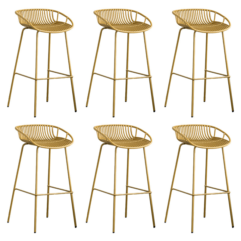 Contemporary Metal Bar Stool Plastic Counter Stools for Home Use