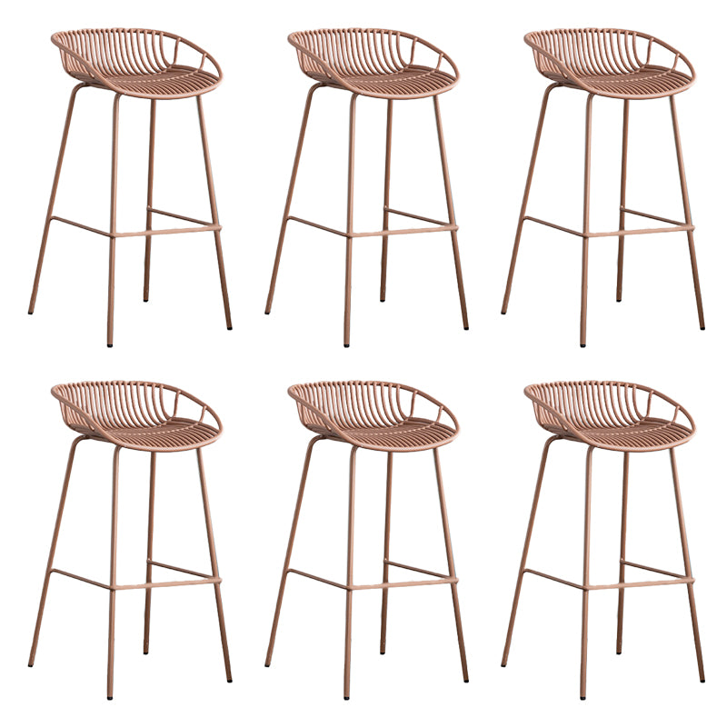 Contemporary Metal Bar Stool Plastic Counter Stools for Home Use