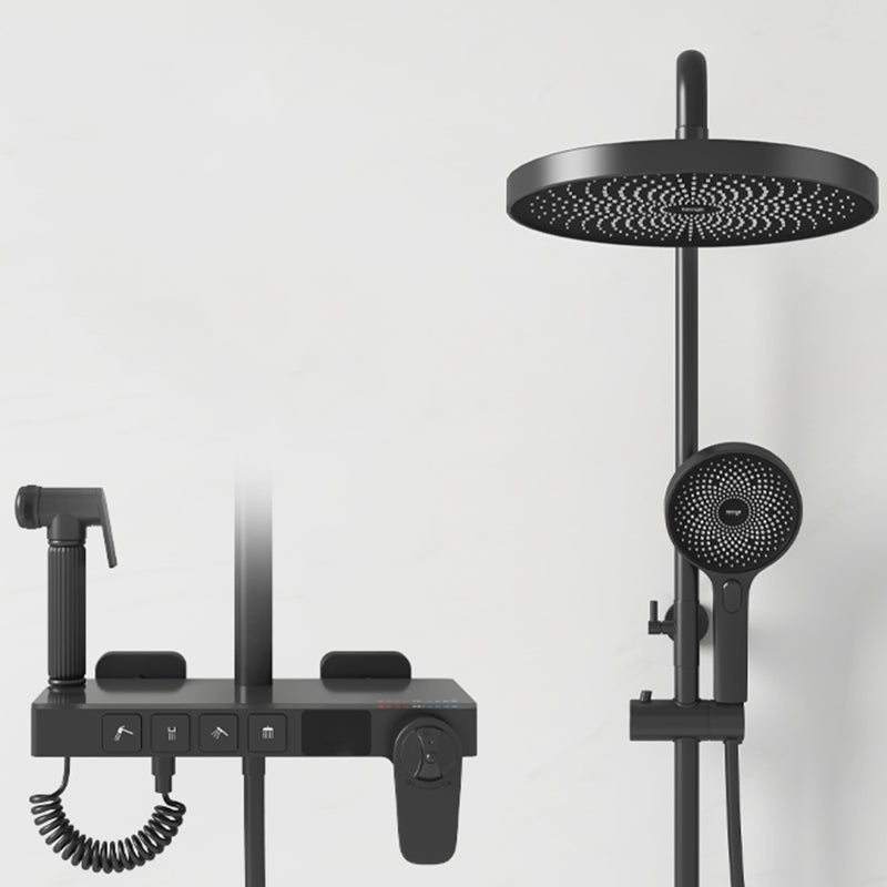 Brass Circular Shower Combo Wall Mounted Shower Set with 2 Shower Heads