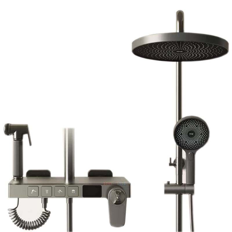 Brass Circular Shower Combo Wall Mounted Shower Set with 2 Shower Heads