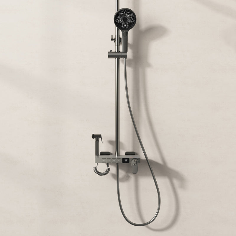 Brass Circular Shower Combo Wall Mounted Shower Set with 2 Shower Heads