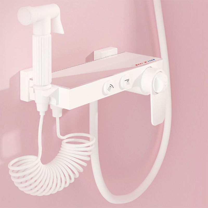 Modern Adjustable Water Flow Shower Faucet Shower Hose Shower System on Wall