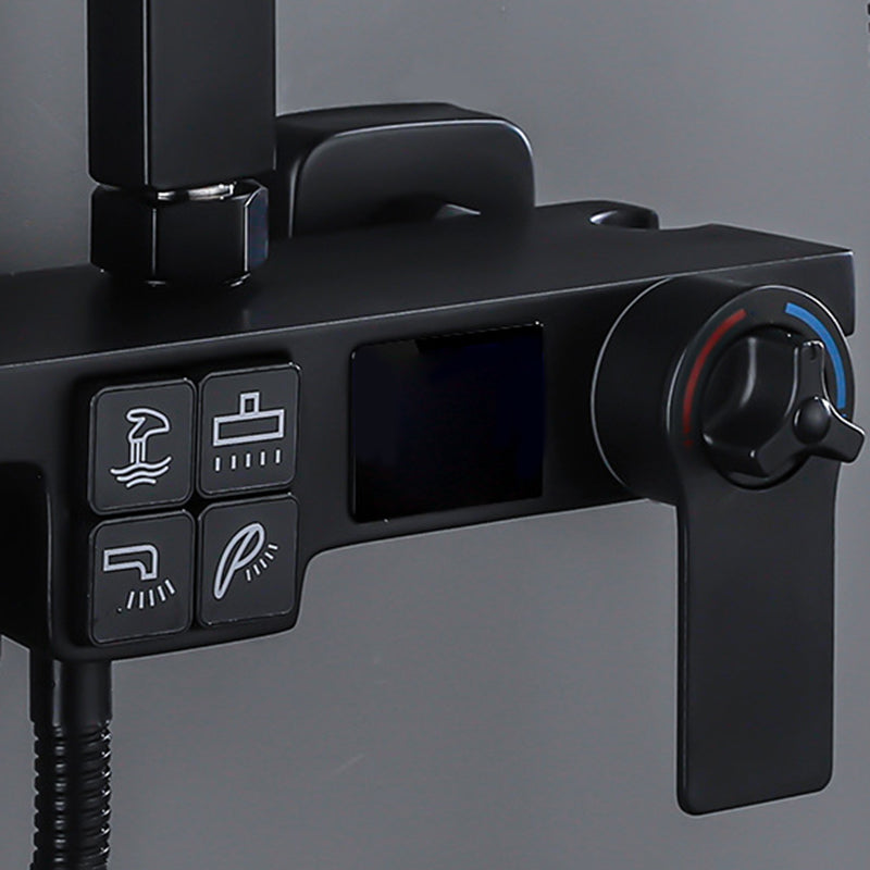 Modern Pressure Balanced Diverter Valve Shower Faucet Square Shower System on Wall