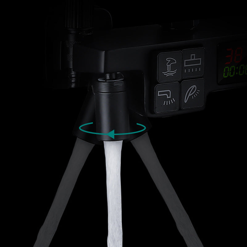 Modern Pressure Balanced Diverter Valve Shower Faucet Square Shower System on Wall