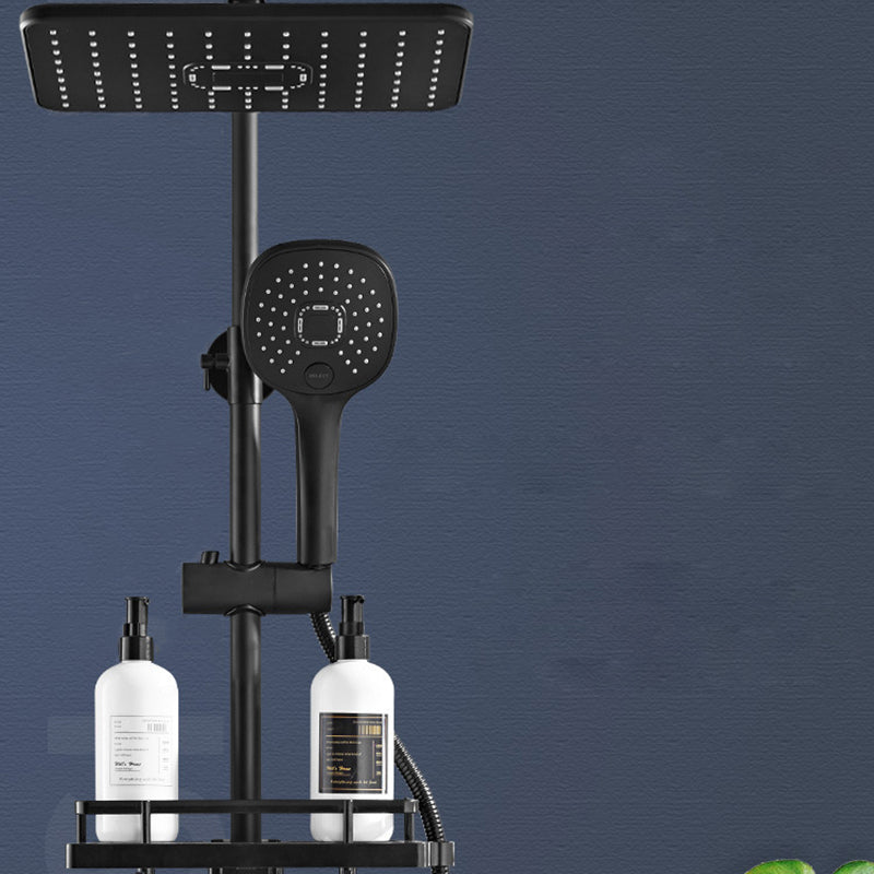 Modern Volume Control Shower Dual Shower Head Square Shower Faucet with Massage Jets