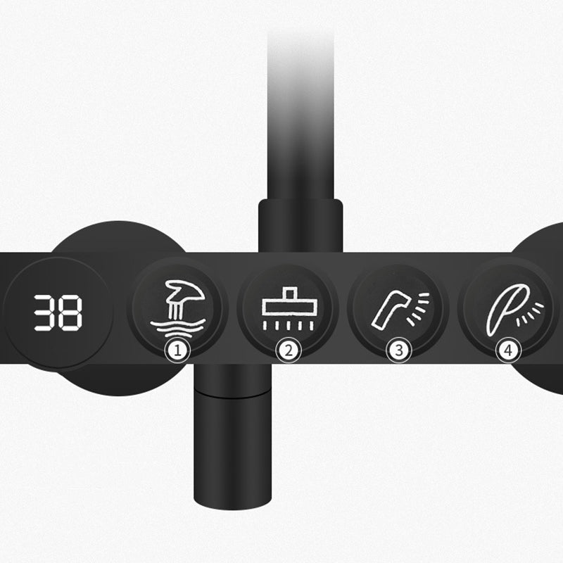 Modern Volume Control Shower Dual Shower Head Square Shower Faucet with Massage Jets