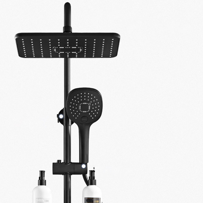 Modern Volume Control Shower Dual Shower Head Square Shower Faucet with Massage Jets