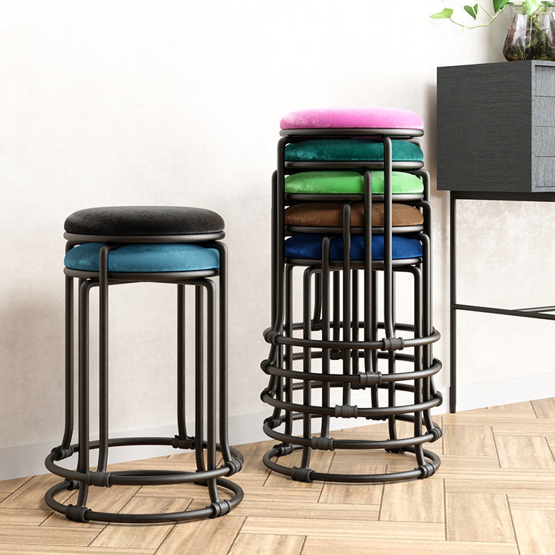 Orange Round Standard Velvet Pure Color Standard for Living Room