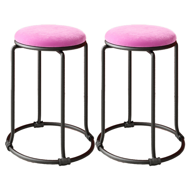 Orange Round Standard Velvet Pure Color Standard for Living Room