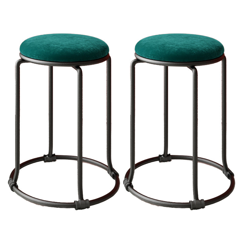 Orange Round Standard Velvet Pure Color Standard for Living Room